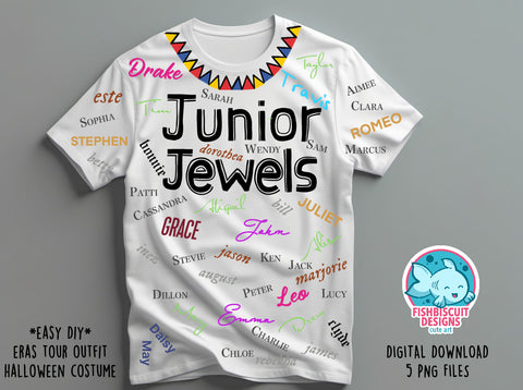 DIGITAL DOWNLOAD Junior Jewels T-Shirt design PNG Files for DIY Concert Outfit or Costume